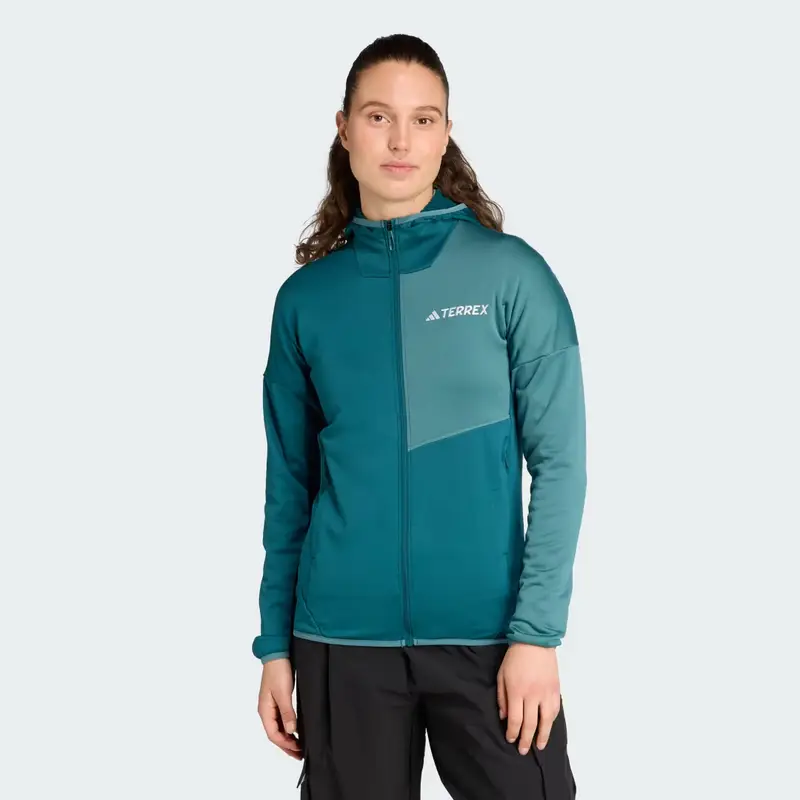 Giacca con cappuccio in fleece leggero Climawarm Terrex Xperior Mystery Green