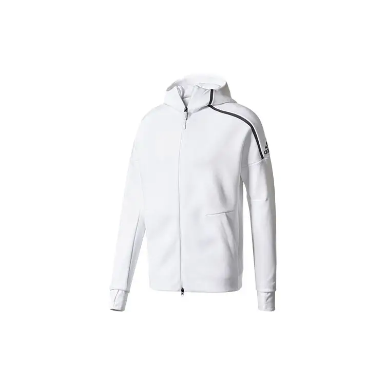 Giacca con cappuccio in maglia con logo Adidas Uomo Giacche Bianco CD6277 XS