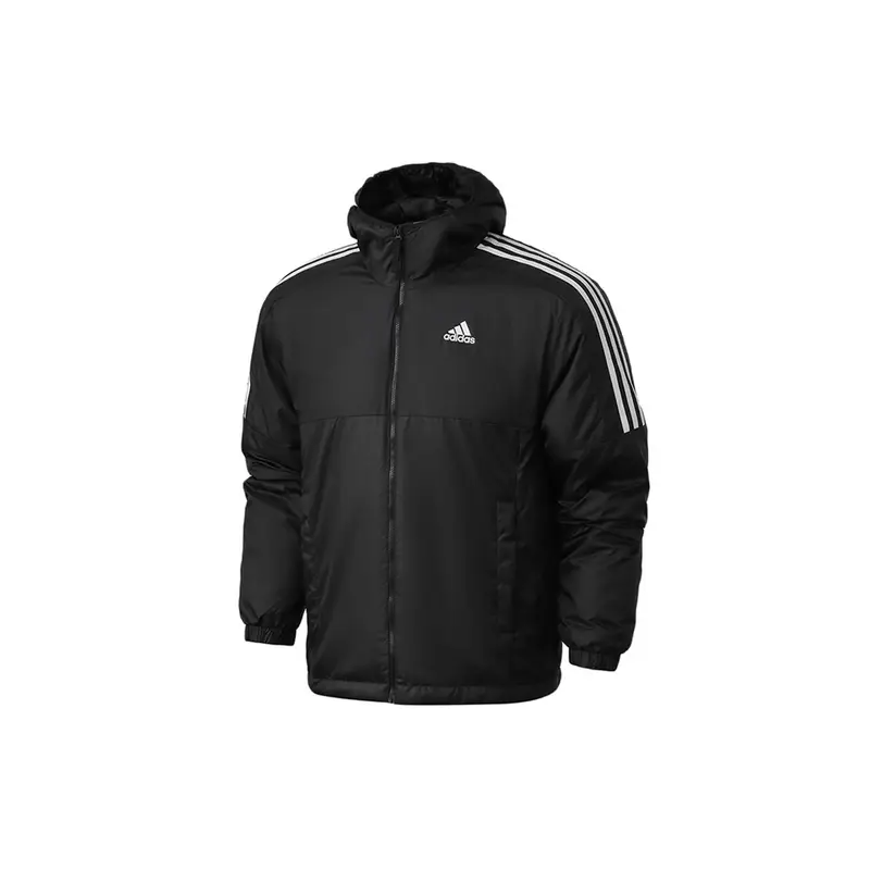 Giacca con cappuccio isolata Adidas Essential da uomo Capispalla Nero GH4601 S