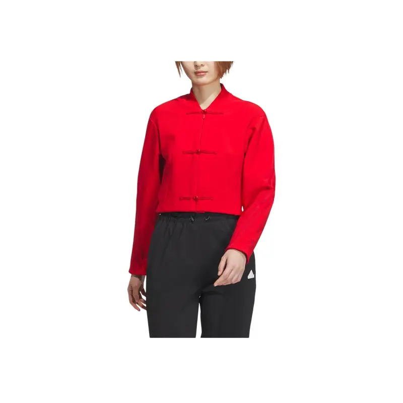 Giacca Corta Collaborazione Samuel Gui Yang con Bottoni a Disco Capispalla da Donna Rosso Energia JF6664 XS miniatura 4