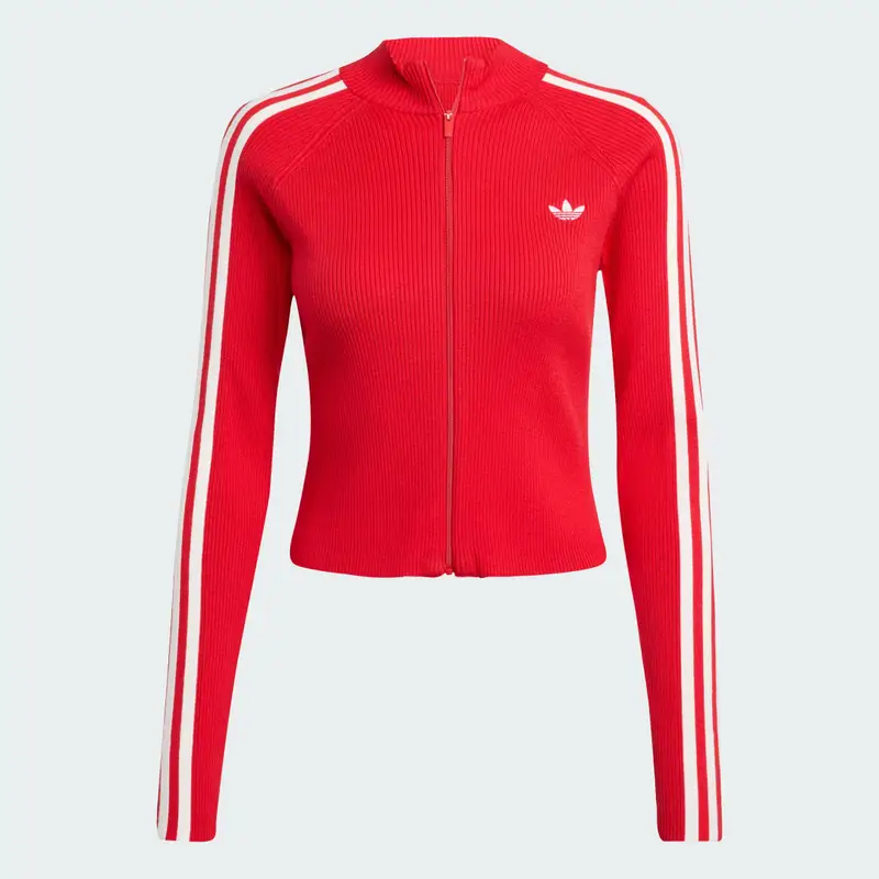 Giacca da allenamento adicolor 3-Stripes Slim Knit Better Scarlet miniatura 4