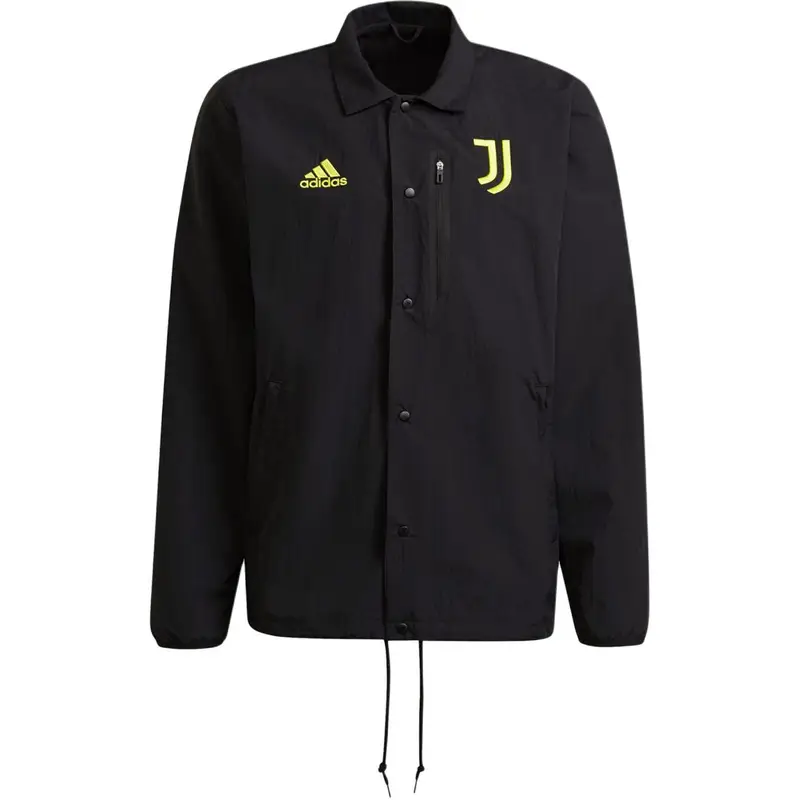 Giacca da allenamento da calcio Adidas Juventus da uomo con colletto ripiegabile, capispalla nero GR2909 M