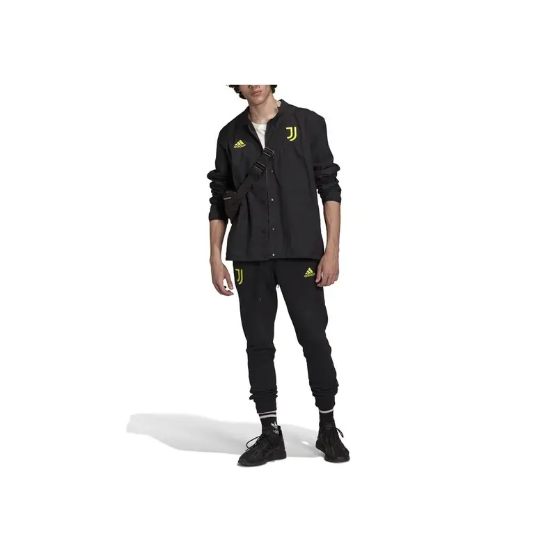 Giacca da allenamento da calcio Adidas Juventus da uomo con colletto ripiegabile, capispalla nero GR2909 miniatura 3