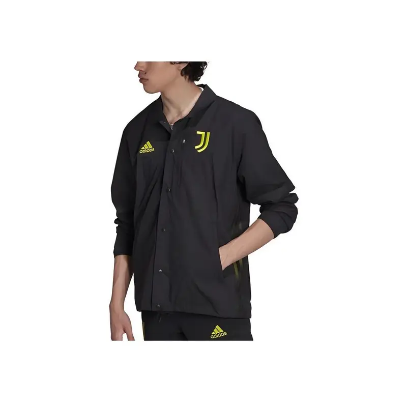 Giacca da allenamento da calcio Adidas Juventus da uomo con colletto ripiegabile, capispalla nero GR2909 miniatura 4
