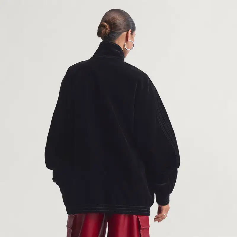 Giacca da allenamento Firebird oversize in twill spazzolato Utility Black miniatura 2