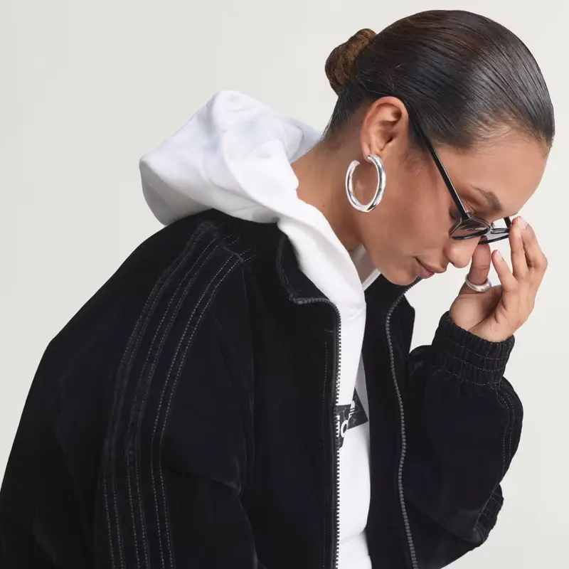 Giacca da allenamento Firebird oversize in twill spazzolato Utility Black miniatura 4