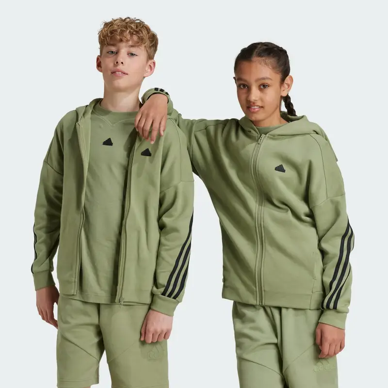 Giacca da allenamento Future Icons 3-Stripes Full-Zip Hooded | Adidas Verde