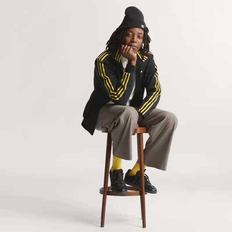 Giacca da allenamento ICONICA A RIGHE TIPPED Black