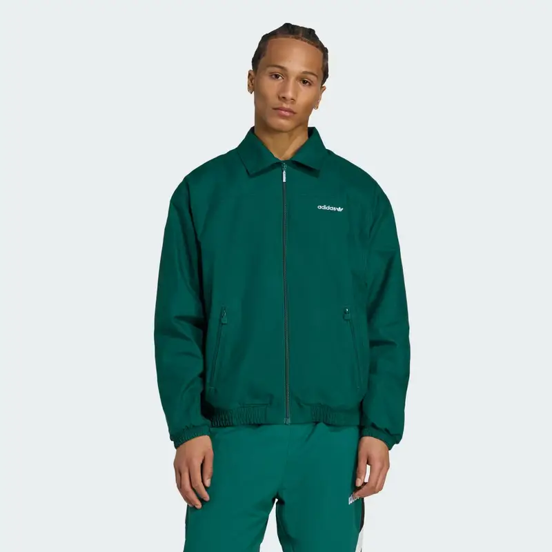 Giacca da allenamento in tessuto spazzolato Collegiate Green