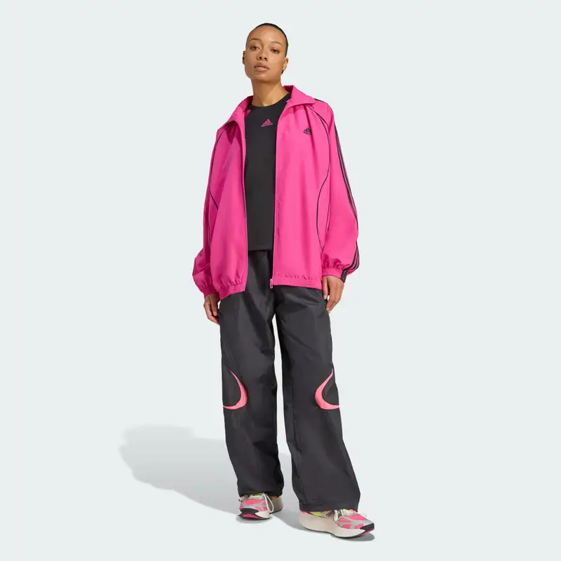 Giacca da allenamento Teamgeist adicolor Oversized Woven Semi Lucid Fuchsia miniatura 3