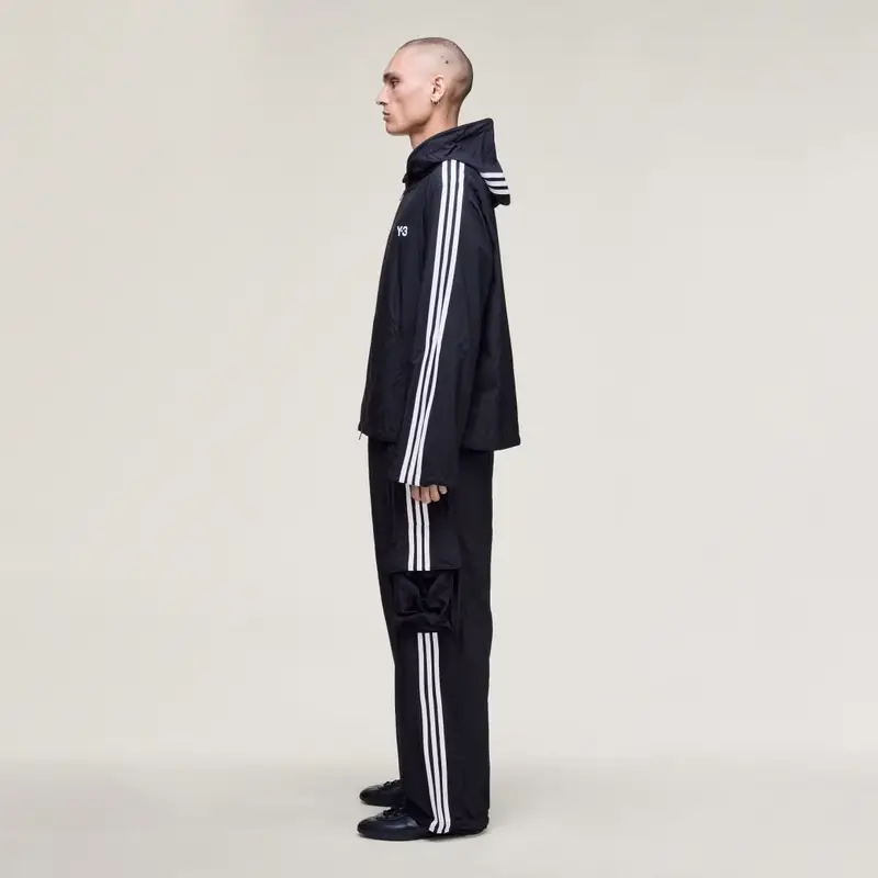 GIACCA DA ALLENAMENTO Y-3 IN NYLON CON LE 3 STRISCE Black miniatura 2