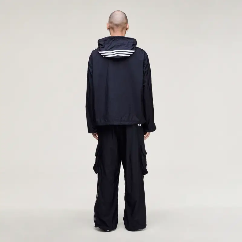 GIACCA DA ALLENAMENTO Y-3 IN NYLON CON LE 3 STRISCE Black miniatura 3