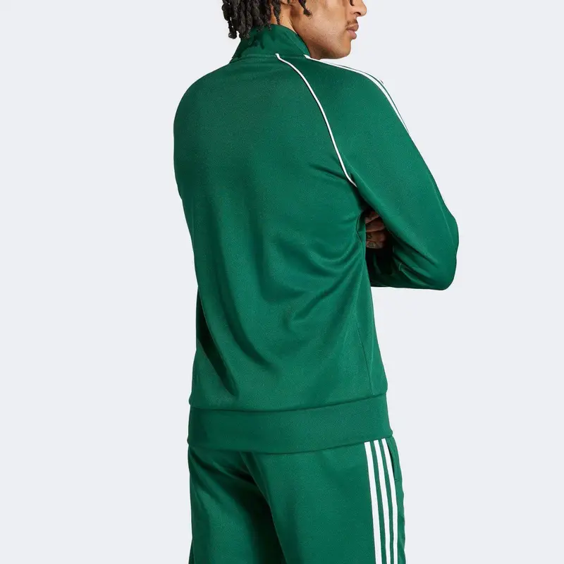Giacca da baseball con zip e stampa logo Adidas Originals Uomo Capispalla Verde IR9863 XS miniatura 3