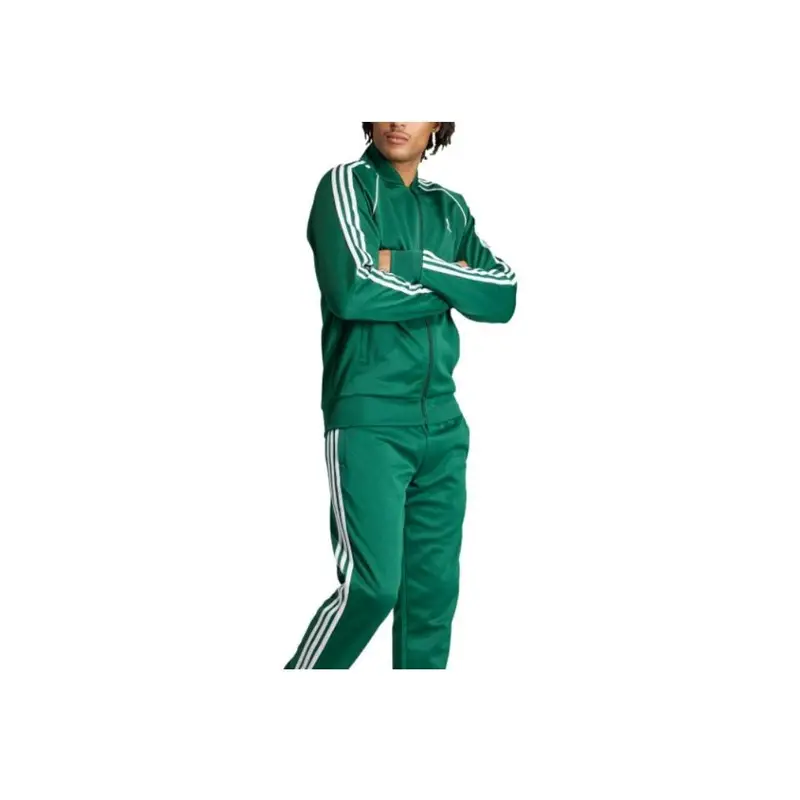 Giacca da baseball con zip e stampa logo Adidas Originals Uomo Capispalla Verde IR9863 XS miniatura 4