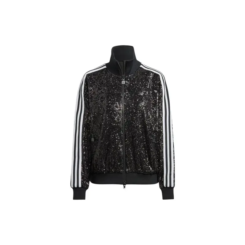 Giacca da Tuta Adidas Originals Trefoil Sparkle Stripe Unisex Giacche Nero HM2054 XXS