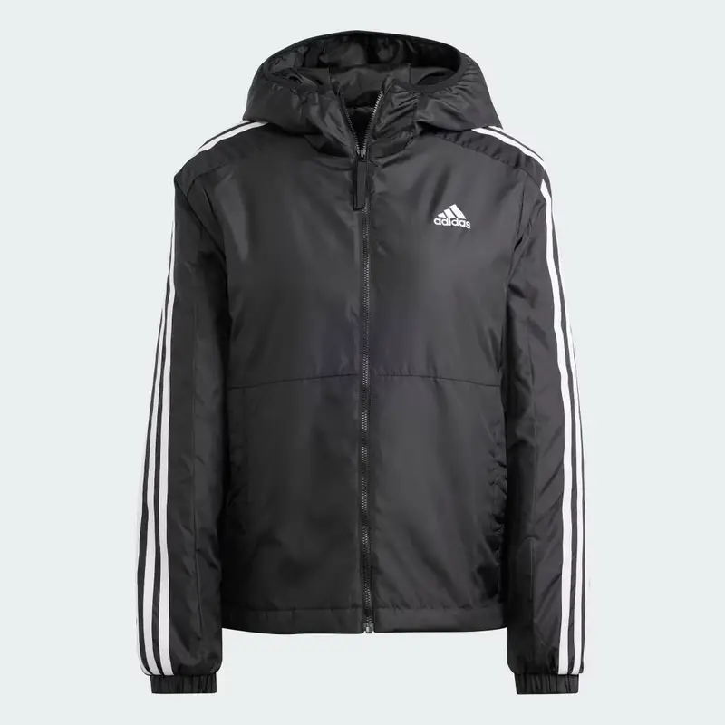 Giacca Essentials 3-Stripes Insulated Hooded Black