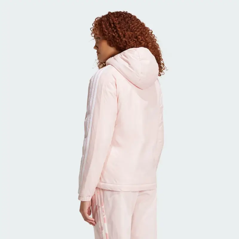 Giacca Essentials 3-Stripes Insulated Hooded Sandy Pink miniatura 2
