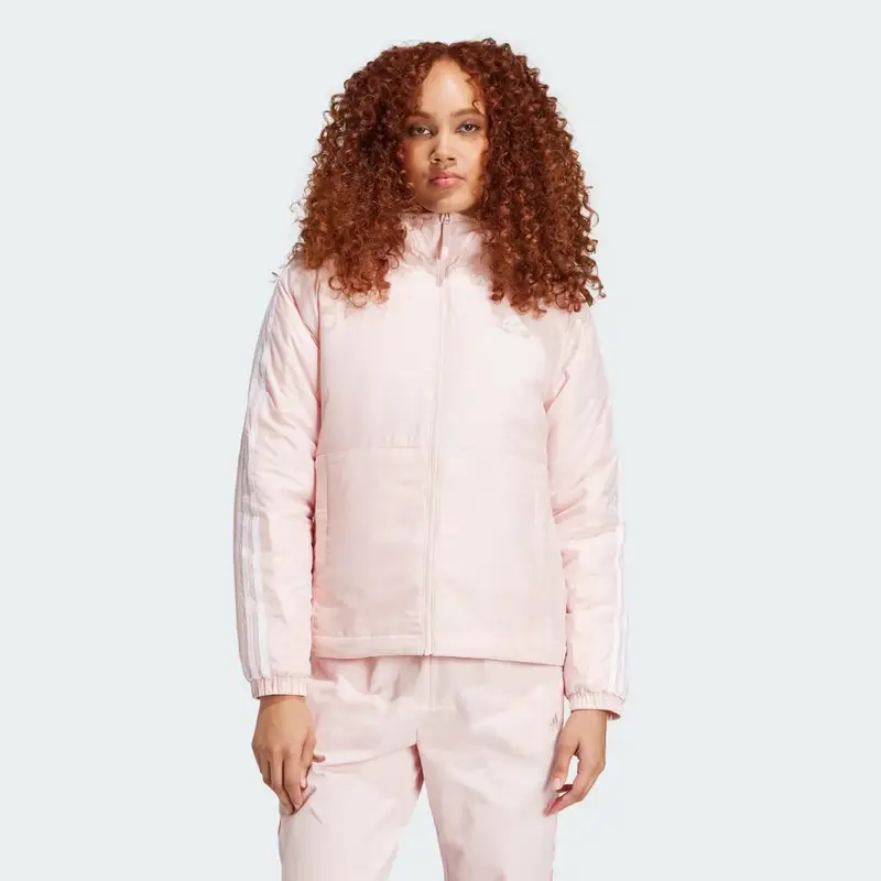 Giacca Essentials 3-Stripes Insulated Hooded Sandy Pink