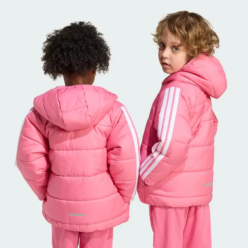 Giacca imbottita Essenziale a 3 strisce per bambino Pink Fusion miniatura 2