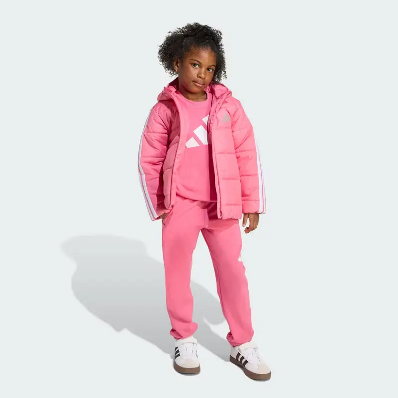 Giacca imbottita Essenziale a 3 strisce per bambino Pink Fusion miniatura 3