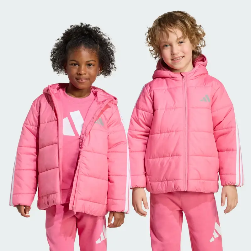 Giacca imbottita Essenziale a 3 strisce per bambino Pink Fusion