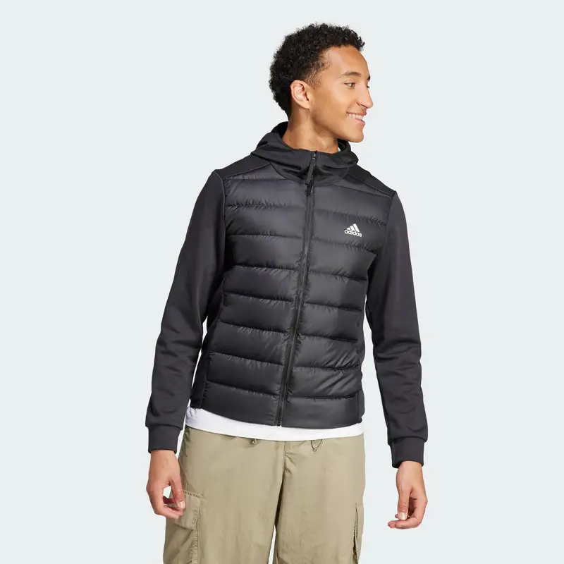 Giacca imbottita Hooded Essentials Hybrid | Adidas Nero