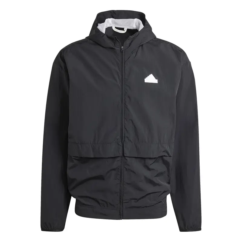 Giacca impermeabile con cappuccio e zip integrale Adidas City Escape Noir