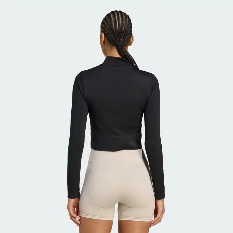 Giacca in maglia con zip integrale da allenamento Essentials Black miniatura 2