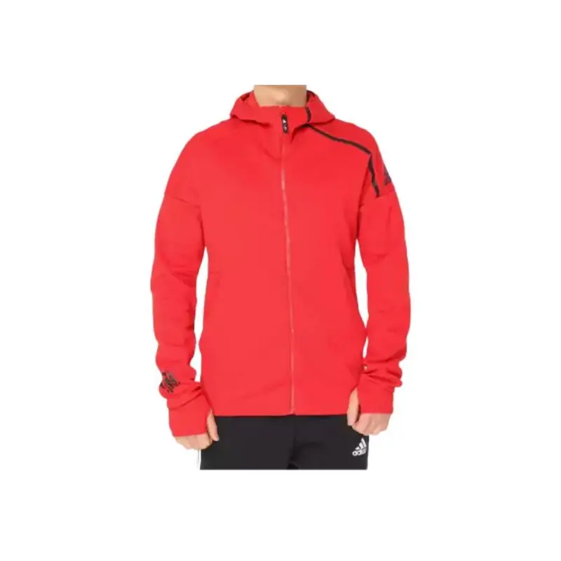 Giacca in Maglia Sportiva Adidas Uomo Capispalla Rosso EA2105 L miniatura 4