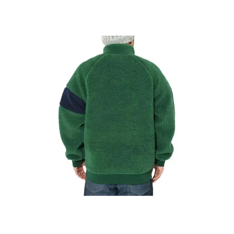 Giacca in Pile Invernale Adidas Originals con Stampa Logo Colorblock e Collo Alto Giacca Uomo Verde IM4659 XXL miniatura 3