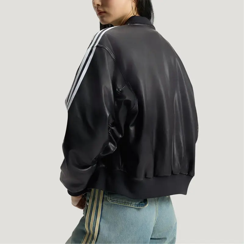 Giacca in similpelle da donna Adidas Originals, calda, sportiva, con cappuccio e cerniera, in cotone, KU6857 M miniatura 3