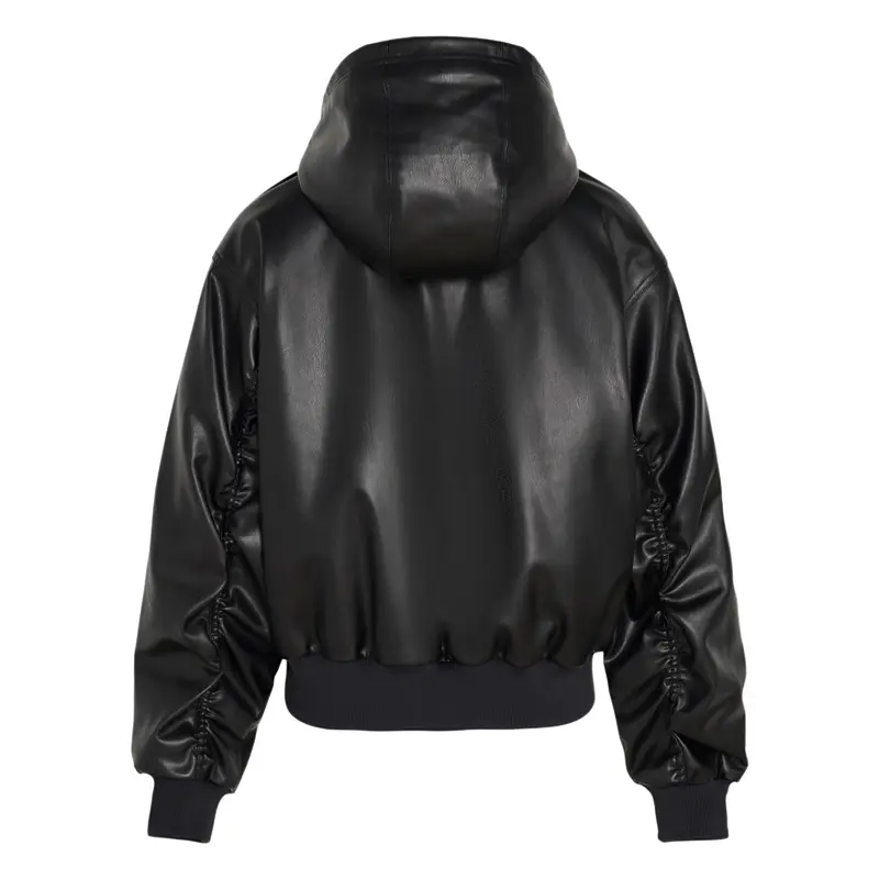 Giacca in similpelle da donna Adidas Originals, calda, sportiva, con cappuccio e cerniera, in cotone, KU6857 M miniatura 5