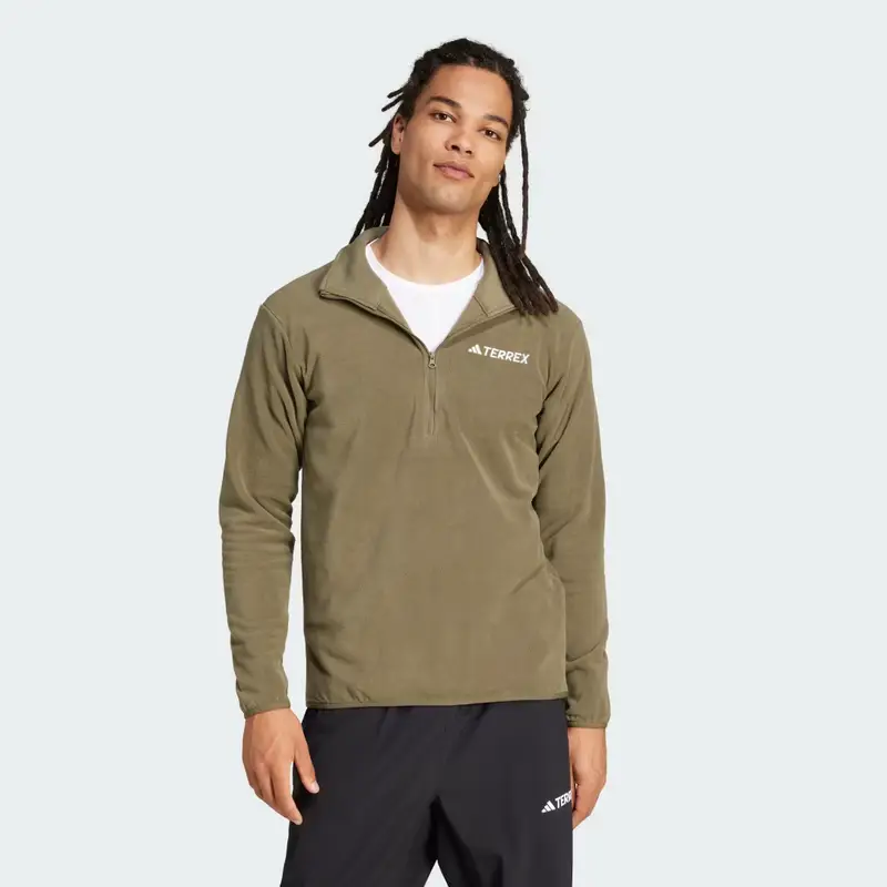 Giacca Multi Essentials 1/2 Zip Fleece Olive Strata miniatura 3