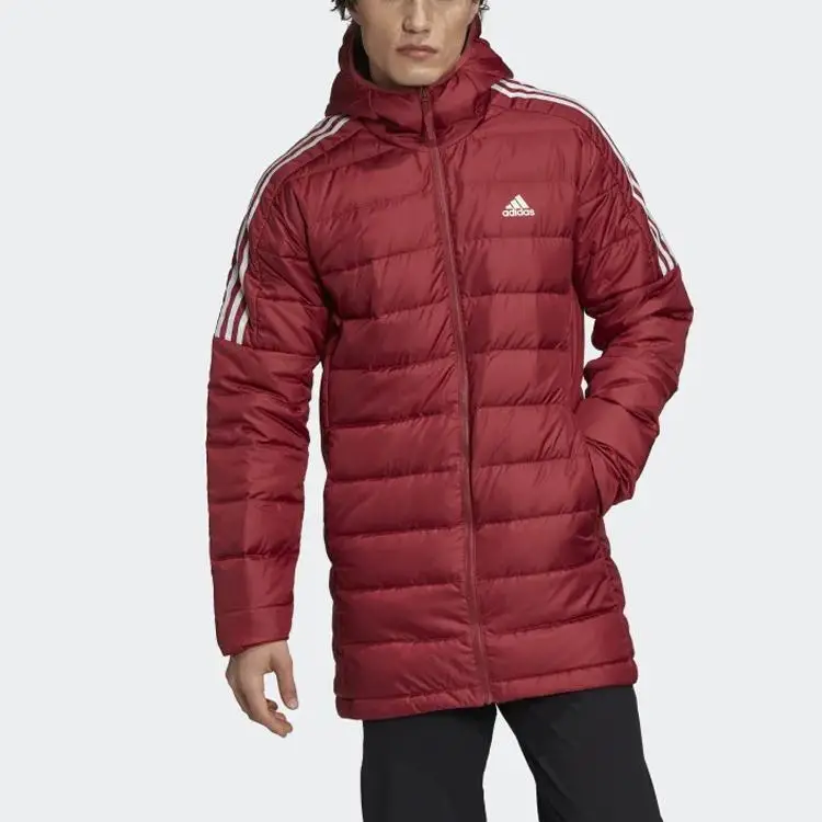 Giacca Piumino con Cappuccio di Media Lunghezza Adidas Uomo Capispalla Rosso GH4606 S miniatura 5