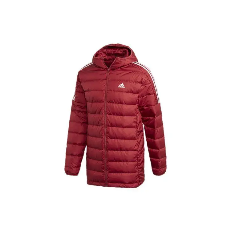Giacca Piumino con Cappuccio di Media Lunghezza Adidas Uomo Capispalla Rosso GH4606 S