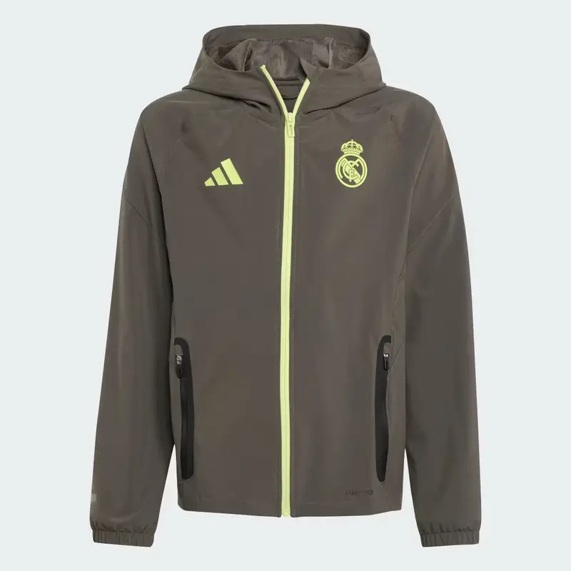 Giacca Real Madrid Tiro 25 Competition Vis Tech Travel Bambini Utility Grey miniatura 4