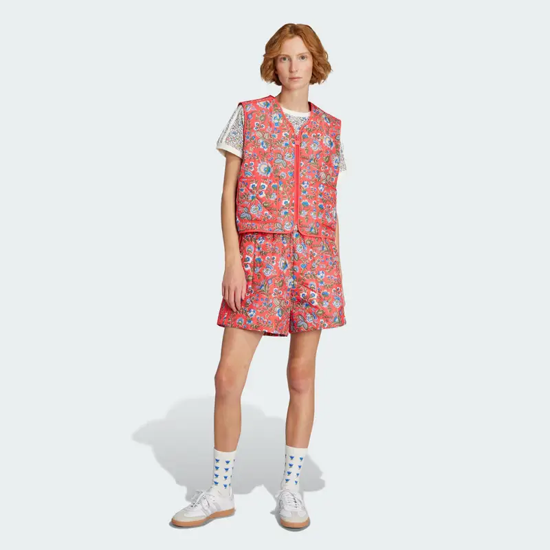 Giacca senza maniche adidas Originals x Liberty London Quilted Semi Lucid Red miniatura 3