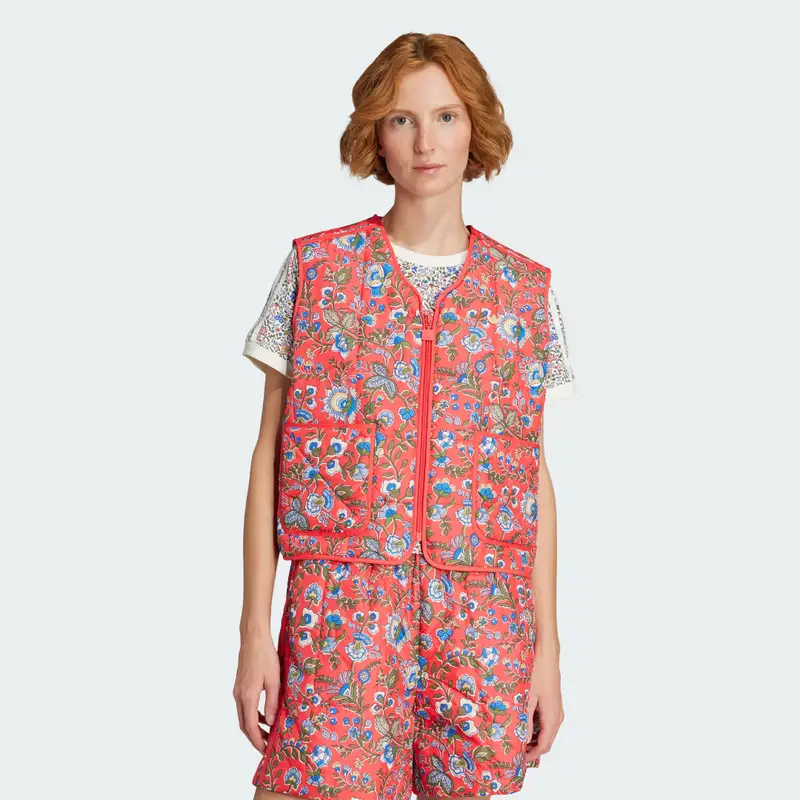 Giacca senza maniche adidas Originals x Liberty London Quilted Semi Lucid Red