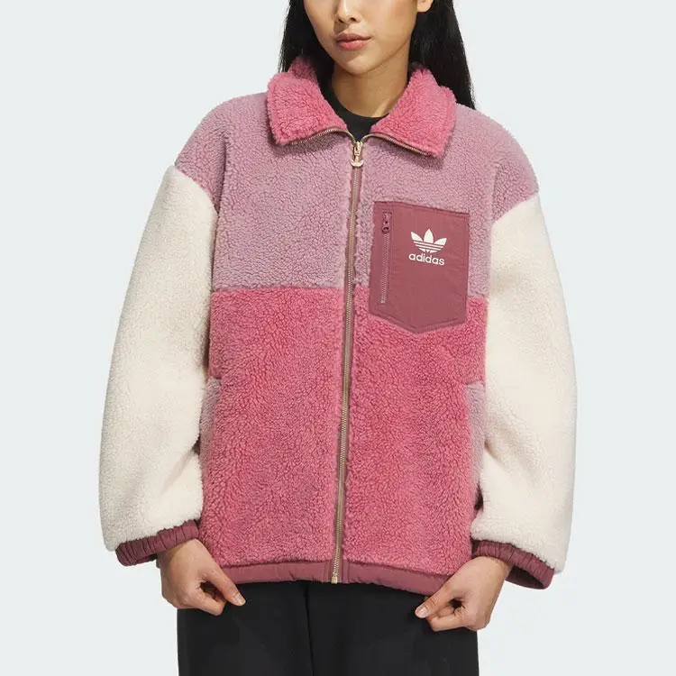 Giacca Sportiva Adidas Originals Trifoglio Giuntata Donna Capispalla Rosa Rock IN0988 M miniatura 3