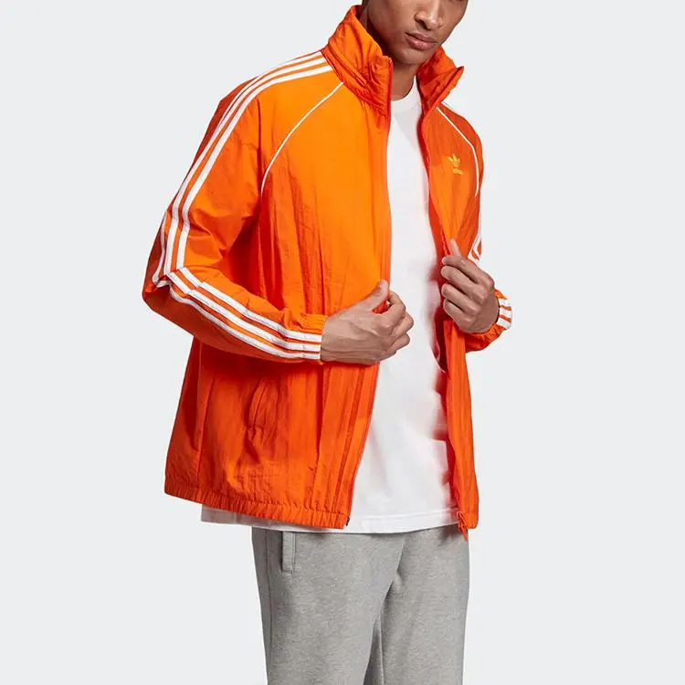 Giacca Sportiva Casual Adidas Originals Clover con Zip Intera Uomo Giacche Arancione Giallo ED6084 L miniatura 5