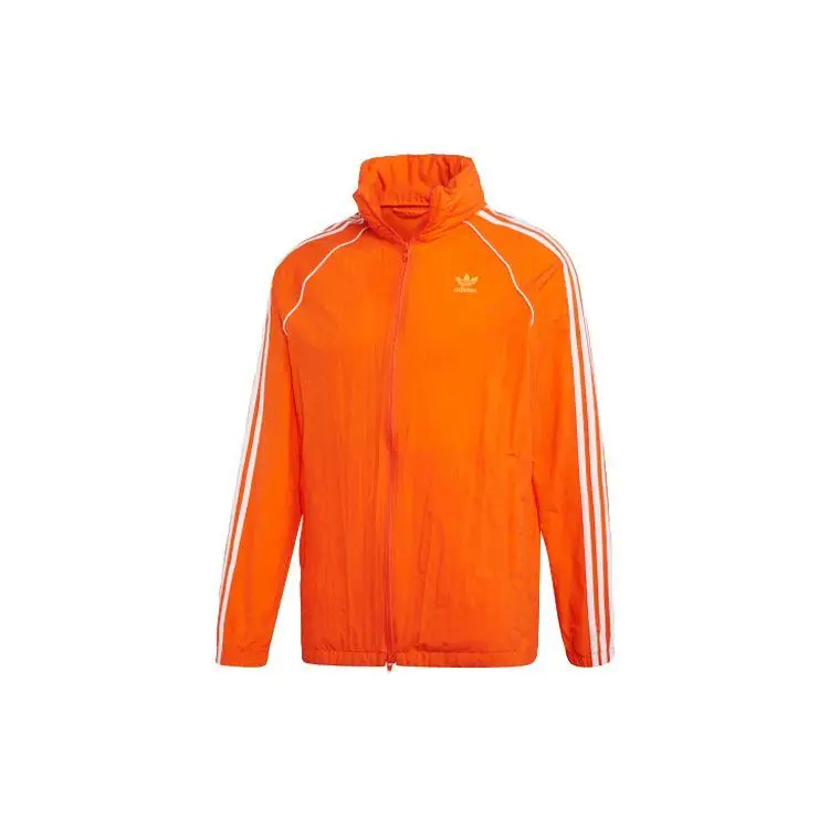 Giacca Sportiva Casual Adidas Originals Clover con Zip Intera Uomo Giacche Arancione Giallo ED6084 L