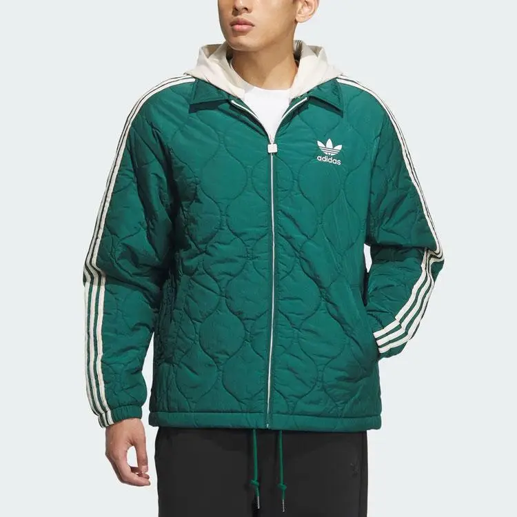 Giacca Sportiva Classica Adidas Originals da Uomo Giacca Verde Foresta IW6285 XL miniatura 3
