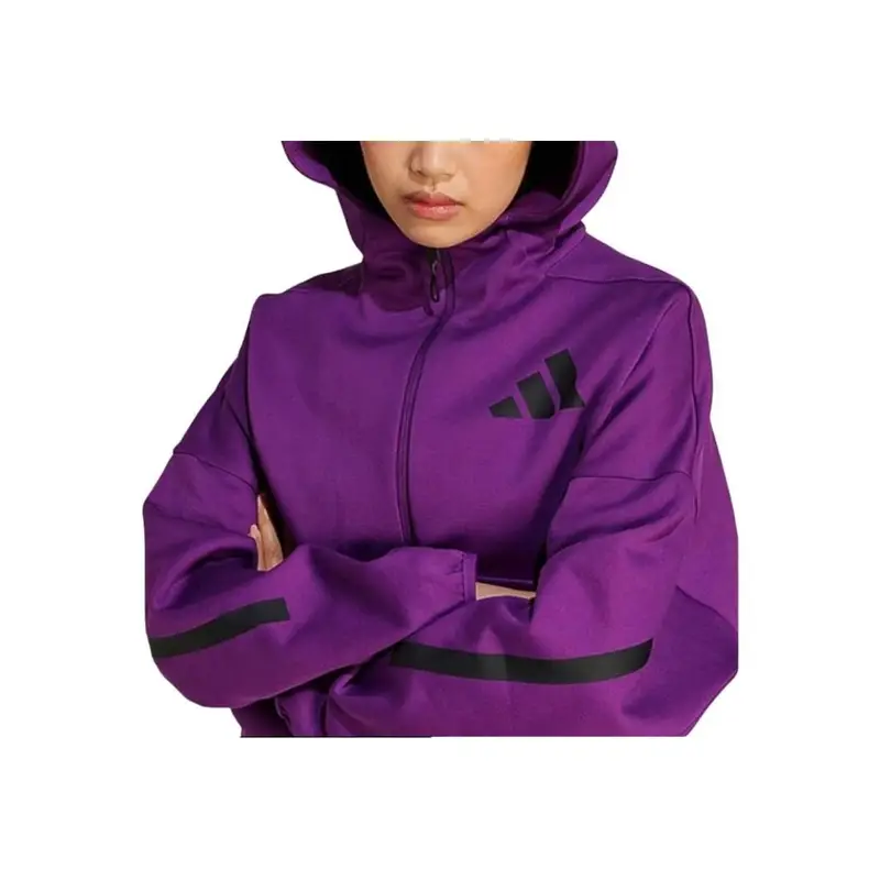Giacca Sportiva Comoda con Cappuccio e Maniche Lunghe con Logo Adidas X Zne da Donna Viola JD3990 S miniatura 5