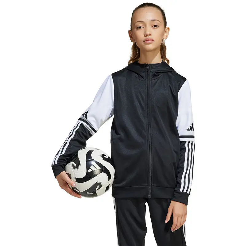 Giacca sportiva con cappuccio per bambini adidas Squadra25 Noir
