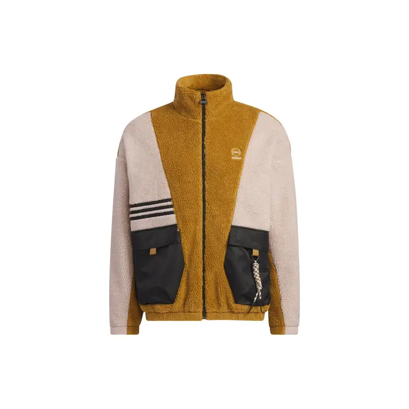 Giacca Sportiva Retro Adidas Color Block Vestibilità Ampia con Zip Collo Alto Maniche Lunghe Giacca Uomo Rock-Layer-Bronze IK3433 XS