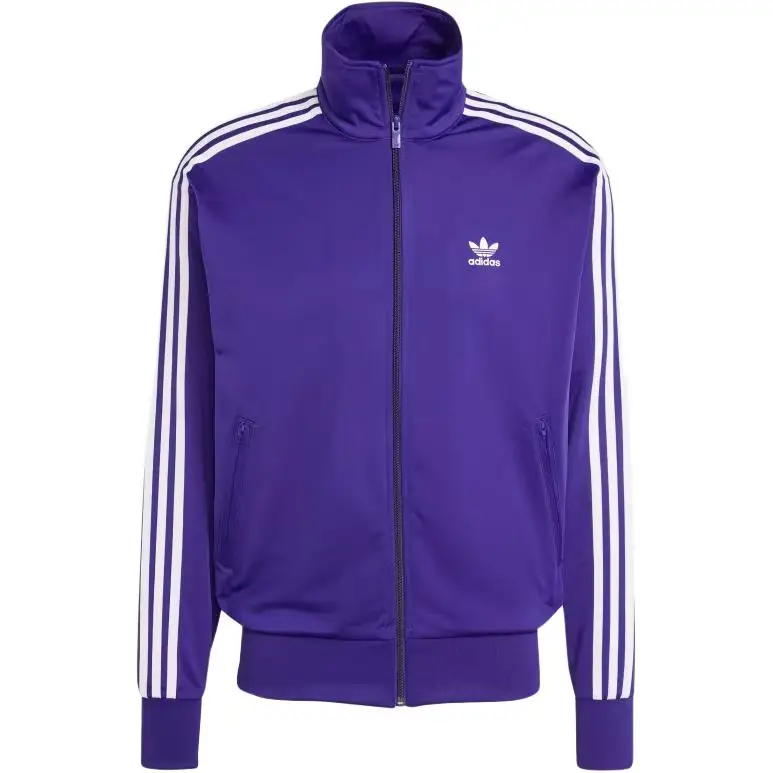 Giacca Sportiva Retro con Zip Intera a Righe con Logo Adicolor Adidas Originals da Uomo Giacca Viola Accademia IY9897 M