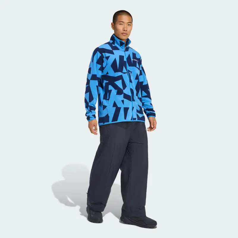 Giacca Terrex Multi Printed Full-Zip Fleece Ray Blue miniatura 3