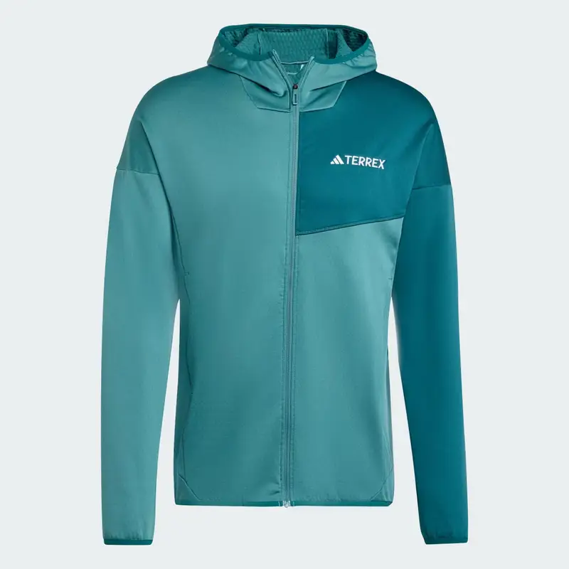 Giacca Terrex Xperior CLIMAWARM Light Fleece Hooded Preloved Teal miniatura 4