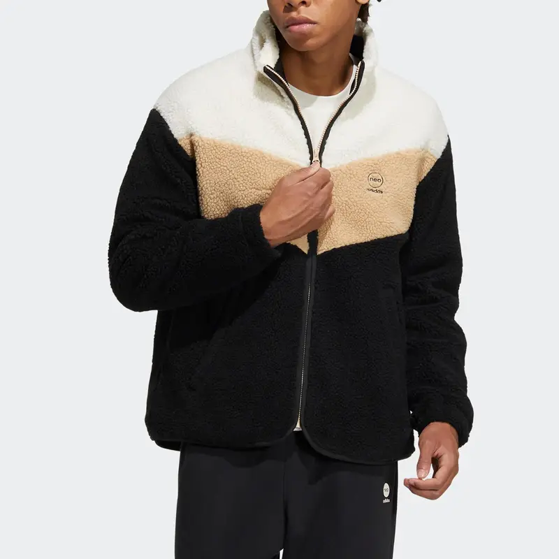 Giacca Unisex Adidas Neo Patchwork in Pile con Stampa Logo e Collo Alto Multicolore HY9650 S miniatura 5