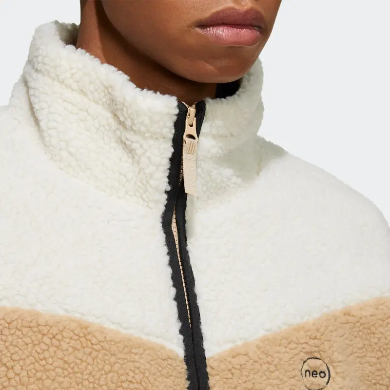 Giacca Unisex Adidas Neo Patchwork in Pile con Stampa Logo e Collo Alto Multicolore HY9650 XXS miniatura 4